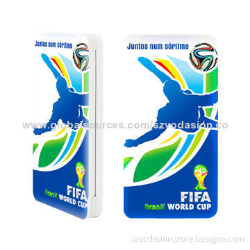 2014 New Unique Design World Cup Power Banks with 6000mAh Capacity and 5V/1 A Input